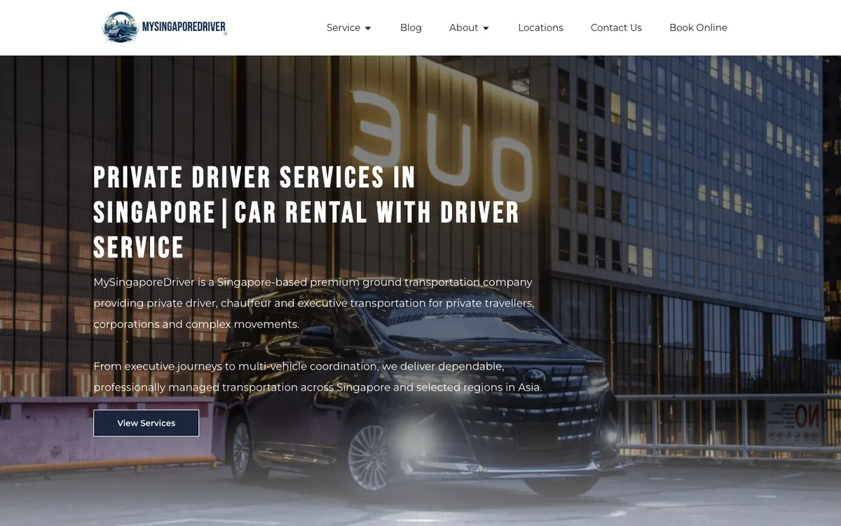 MySingaporeDriver homepage, captured 26 October 2026